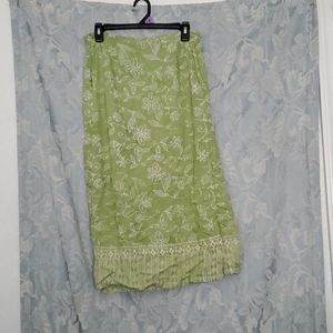 Vintage Adjustable Grean Floral Skirt